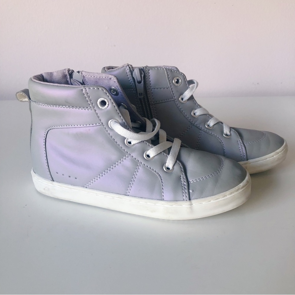 Girls holographic high top sneakers size 11